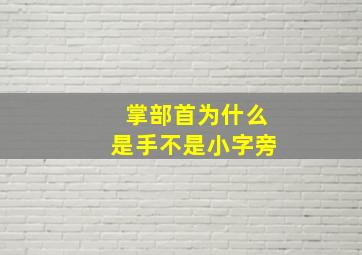 掌部首为什么是手不是小字旁