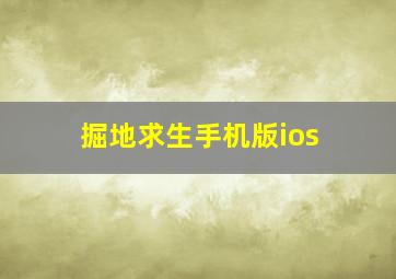 掘地求生手机版ios