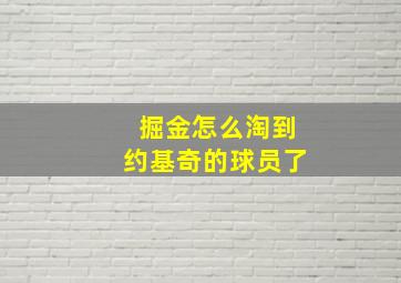 掘金怎么淘到约基奇的球员了