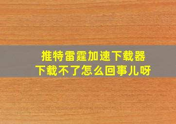 推特雷霆加速下载器下载不了怎么回事儿呀