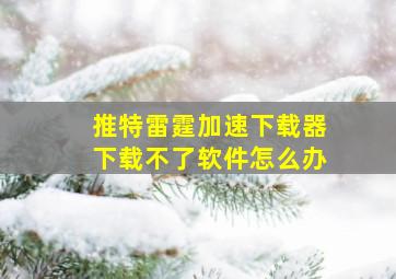 推特雷霆加速下载器下载不了软件怎么办