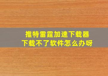 推特雷霆加速下载器下载不了软件怎么办呀