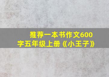 推荐一本书作文600字五年级上册《小王子》