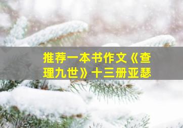 推荐一本书作文《查理九世》十三册亚瑟