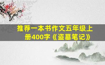 推荐一本书作文五年级上册400字《盗墓笔记》