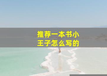 推荐一本书小王子怎么写的