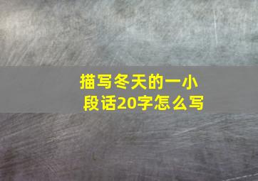 描写冬天的一小段话20字怎么写