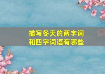 描写冬天的两字词和四字词语有哪些