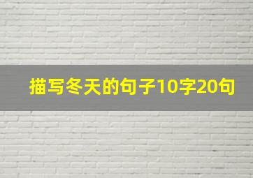 描写冬天的句子10字20句