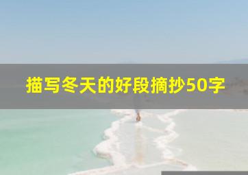 描写冬天的好段摘抄50字