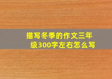 描写冬季的作文三年级300字左右怎么写