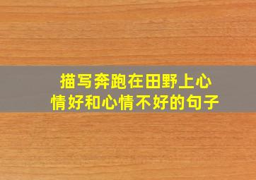 描写奔跑在田野上心情好和心情不好的句子