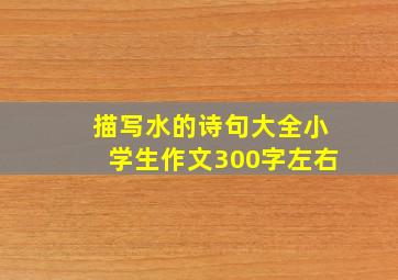 描写水的诗句大全小学生作文300字左右