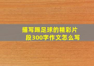 描写踢足球的精彩片段300字作文怎么写