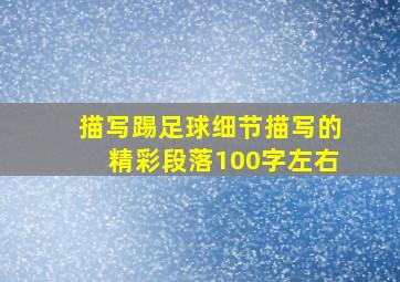 描写踢足球细节描写的精彩段落100字左右