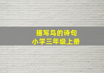 描写鸟的诗句小学三年级上册