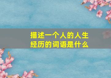 描述一个人的人生经历的词语是什么