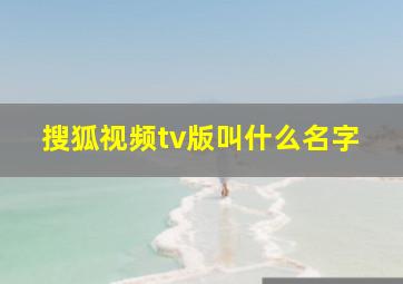 搜狐视频tv版叫什么名字