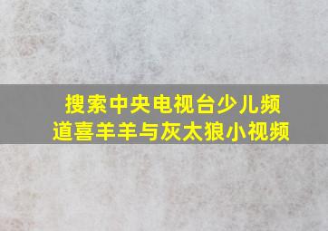 搜索中央电视台少儿频道喜羊羊与灰太狼小视频