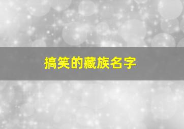 搞笑的藏族名字