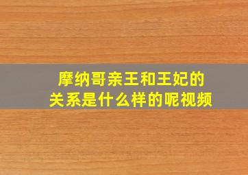 摩纳哥亲王和王妃的关系是什么样的呢视频