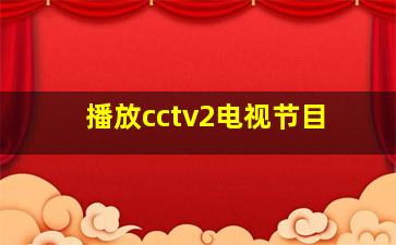 播放cctv2电视节目