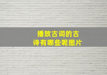 播放古词的古诗有哪些呢图片