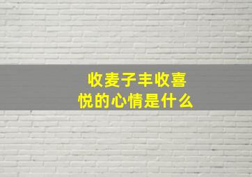 收麦子丰收喜悦的心情是什么