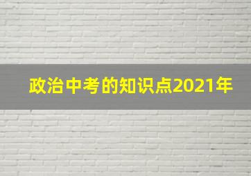 政治中考的知识点2021年