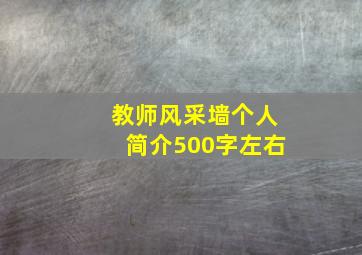 教师风采墙个人简介500字左右