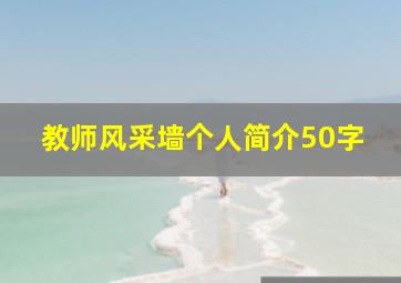 教师风采墙个人简介50字