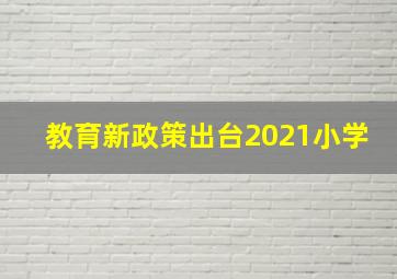 教育新政策出台2021小学