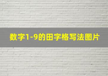 数字1-9的田字格写法图片