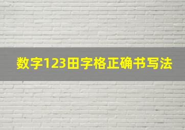 数字123田字格正确书写法