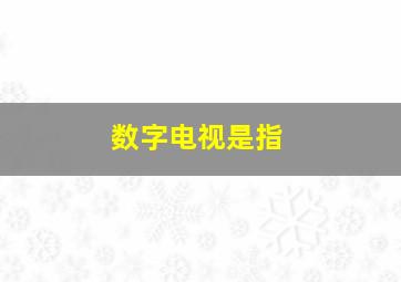 数字电视是指