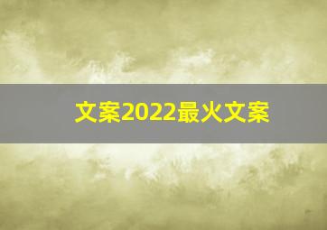 文案2022最火文案