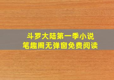 斗罗大陆第一季小说笔趣阁无弹窗免费阅读