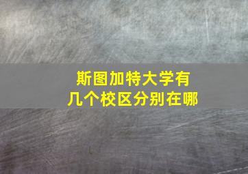 斯图加特大学有几个校区分别在哪