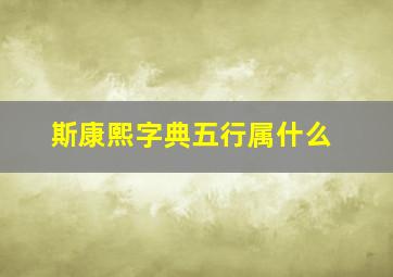 斯康熙字典五行属什么