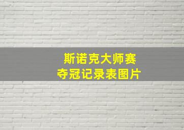 斯诺克大师赛夺冠记录表图片