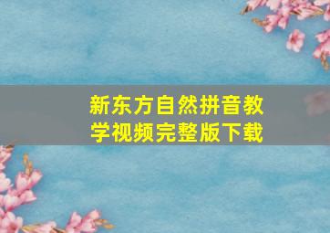 新东方自然拼音教学视频完整版下载