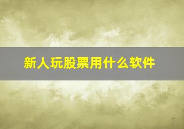 新人玩股票用什么软件