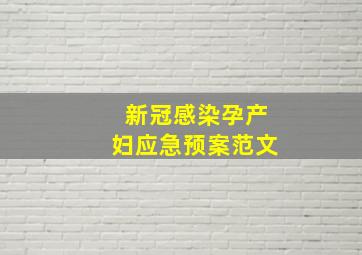 新冠感染孕产妇应急预案范文