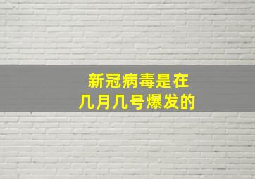 新冠病毒是在几月几号爆发的