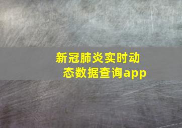 新冠肺炎实时动态数据查询app