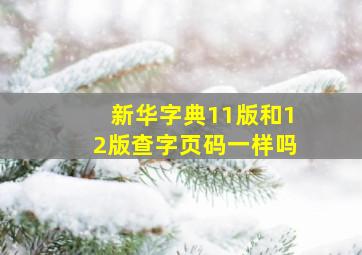 新华字典11版和12版查字页码一样吗