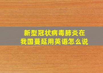 新型冠状病毒肺炎在我国蔓延用英语怎么说