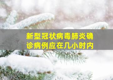 新型冠状病毒肺炎确诊病例应在几小时内