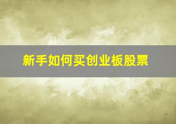 新手如何买创业板股票