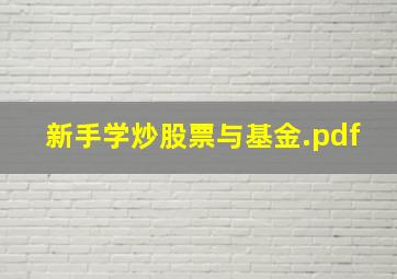 新手学炒股票与基金.pdf